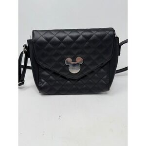 Disney Mickey Mouse Crossbody Bag Black Quilted Purse Handbag